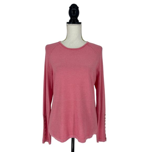 J. McLaughlin Janie Sweater in Peony/Fuchsia Stripe - Picture 2 of 10